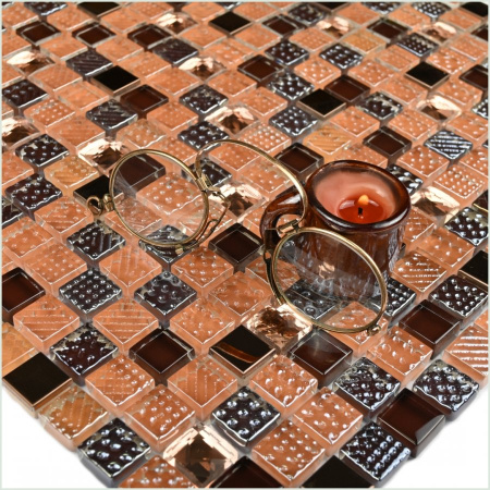 Мозаика Crystal brown - Мозаика (стекло) 300х300х8 - фото